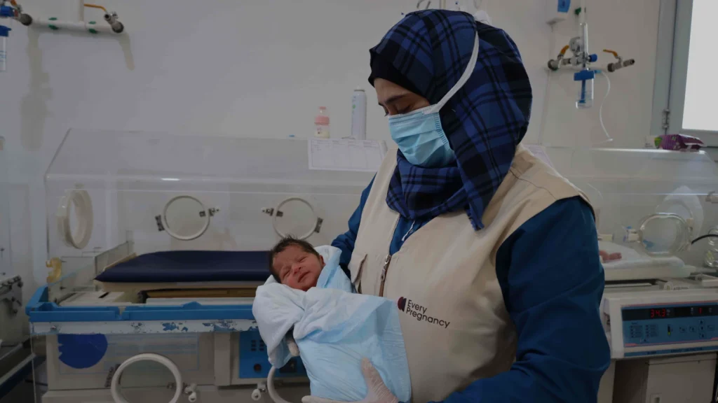 Nurse with a baby